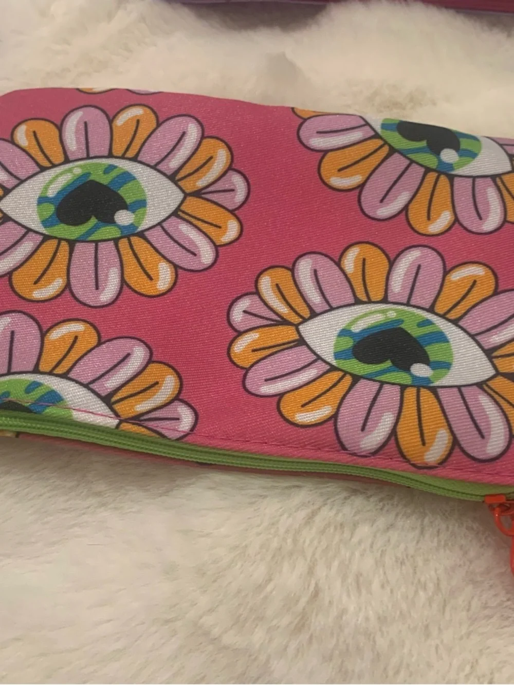 Ipsy Pink Floral Eye Print, Sequence, and Bow  Cosmetic Pouch Set - Picture 4 of 4